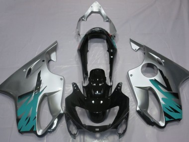 Silber Glänzend & Blaugrün 99-00 CBR600 F4 Motorrad Verkleidung
